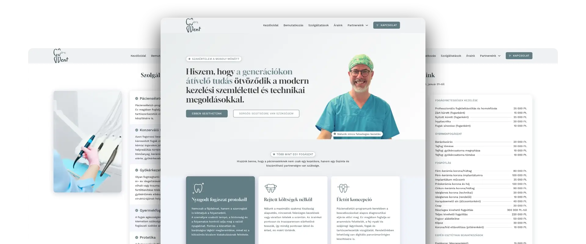 Györe Dent weboldal képek