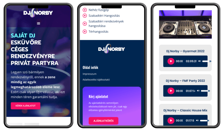 Dj Norby weboldal képek